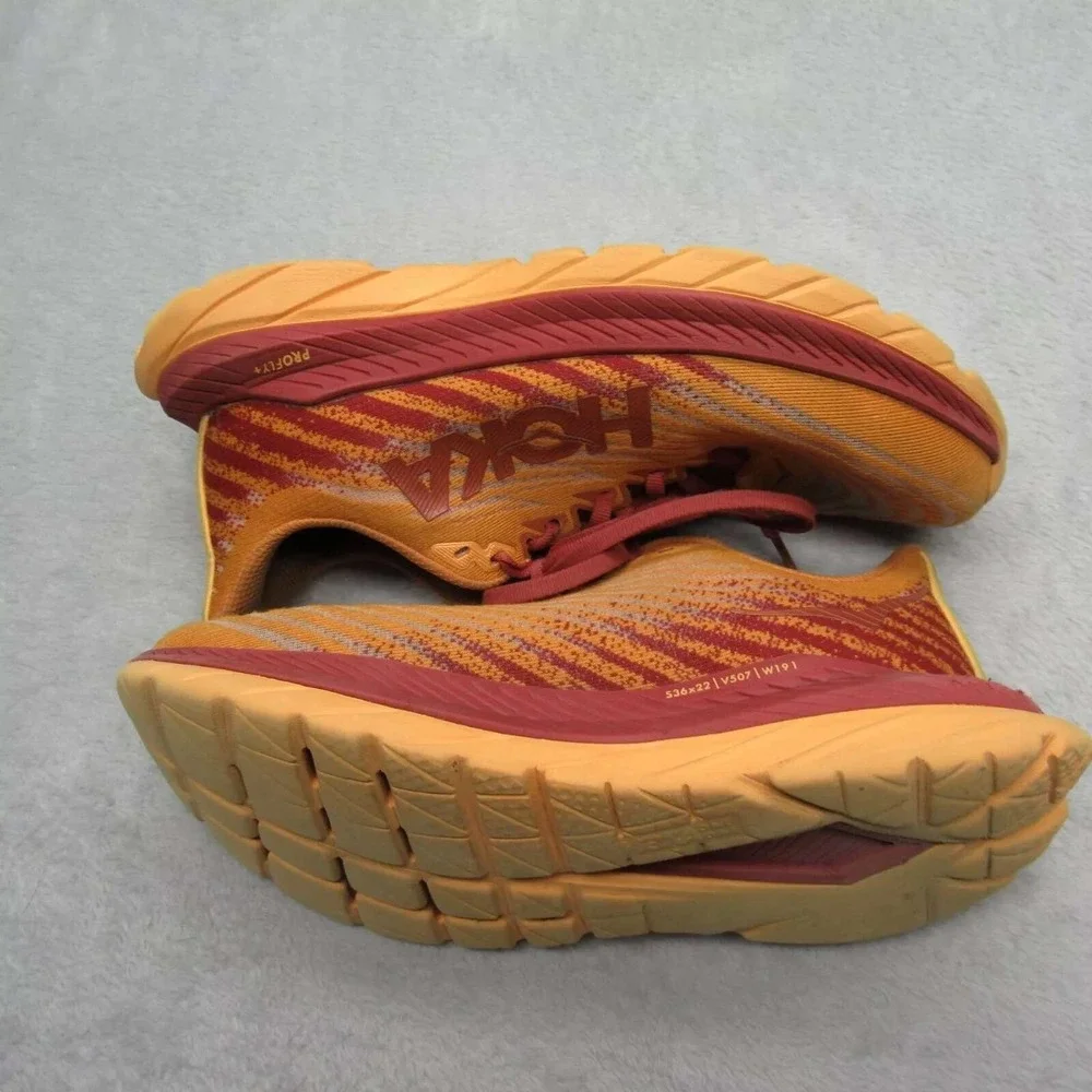 Hoka Mach 5 Shoes Womens 8 B Orange‎ Red Running Sneakers Lightweight Gym Jog